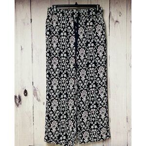 Ann Taylor Loft Floral Wide Leg High Waist Pants Women's Size Small